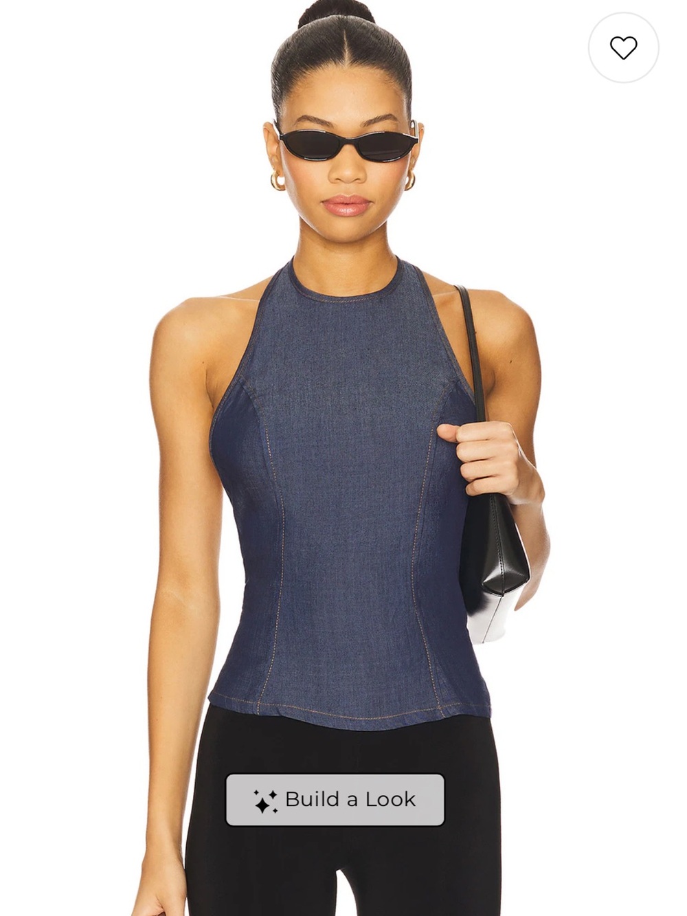 EB Denim Iris Dark Blue Halter Denim Camisole